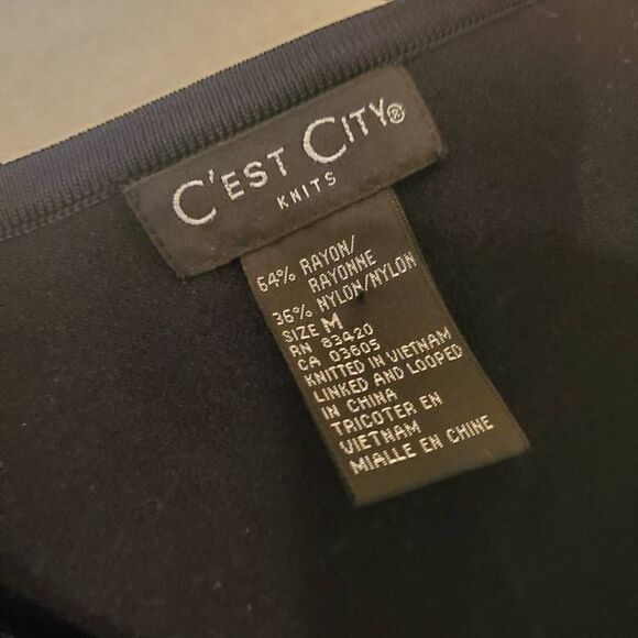 C'est City Black Embroidered Vintage Tanktop M - Picture 4 of 10